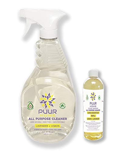PUUR Home natural all purpose cleaner. Best value - 32 oz. spray + 4 oz. super concentrate makes 160 oz (1.25 gallons) total. Lemon lavender scent - Non-toxic - Pet safe and baby safe.  PUUR Home natural all purpose cleaner. 32 oz.Spray + 4 oz super concentrate makes 160 oz (1.25 gallons) Total.Rosemary Mint Scent Non-Toxic Biodegradable  PUUR Home Natural All Purpose Cleaner Concentrate Refill 4 oz. - Lemon Lavender Scent - Makes 1 Gallon (128 oz.) Total - Baby Safe - Pet Safe - Non Toxic - Biodegradable  PUUR Home natural all purpose cleaner concentrate - Unscented 4 oz Concentrate Refill - Makes 1 Gallon (128 oz.) total - Fragrance Free - Non Toxic Biodegradable