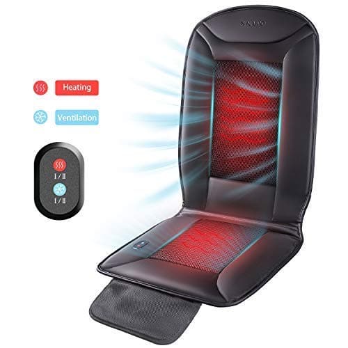 Naipo Warmer and Cooler 2 in 1 Cushion Seat Cover with Heating and Ventilation Function and 3D Mesh PU Leather Portable Breathable Cover for Car Home Office Chair, All-Season Use