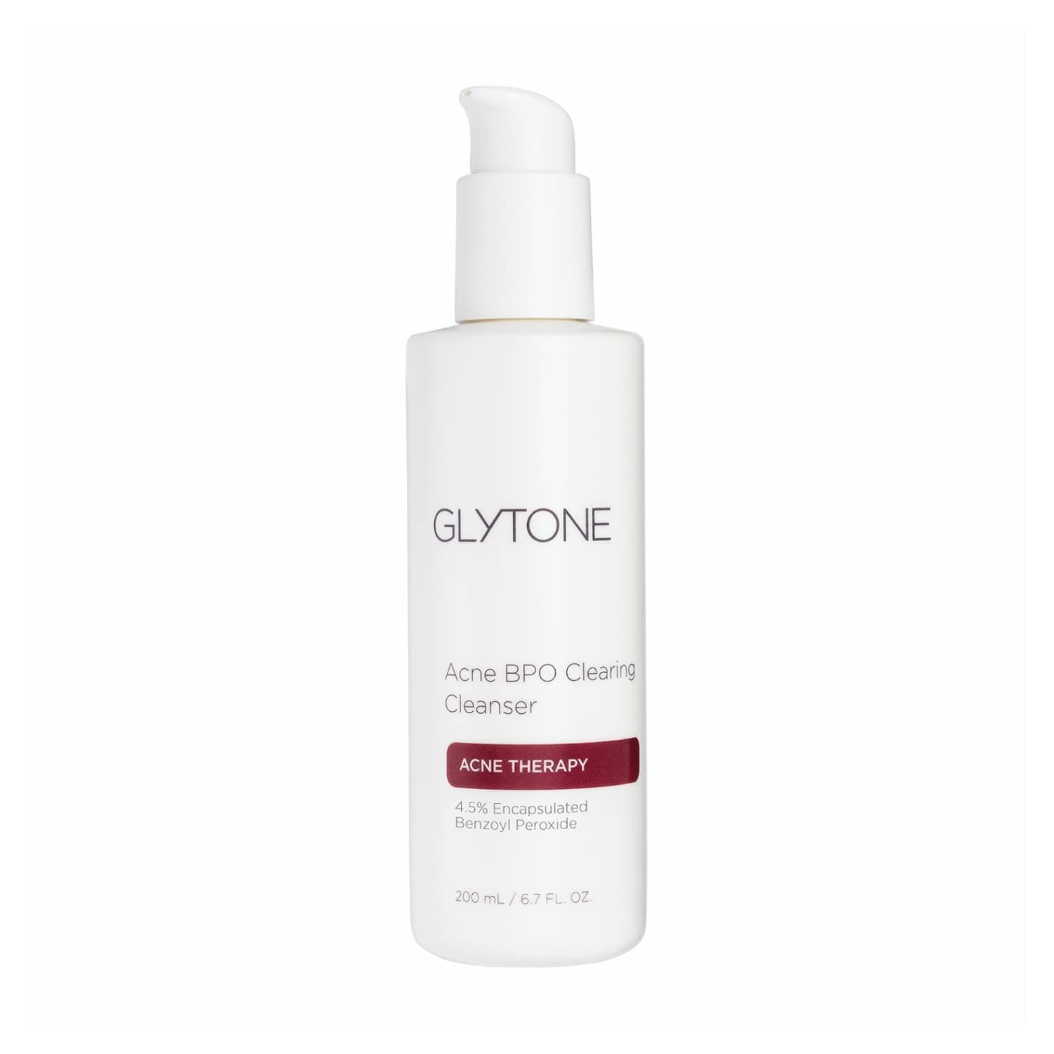 Glytone Acne BPO Clearing Cleanser - 4.5% Benzoyl Peroxide - For Moderate to Severe Acne-Prone Skin - Fragrance & Paraben-Free, Non-Comedogenic - Non-Irritating - 6.7 fl. oz