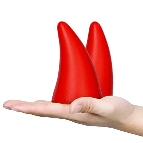 Car Roof Sticker Auto Decoration Accessories 3D Stereoscopic Cute devil horns Prevent Crash Decal By AcmeDeal (Pack of 2) (Red)