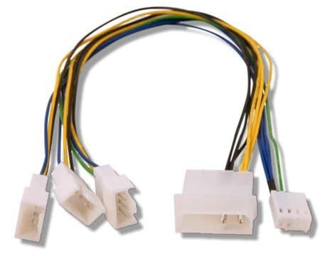 Fan Splitter 4 pin Molex > 3 Qty PWM headers 30cm Long Connect Multiple PWM Fans