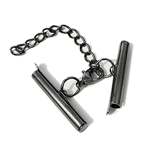 10Pcs Multi Strand Slide Tube Clasps multylayers Connector for Necklace Jewelry Findings (Gun Black Plated)
