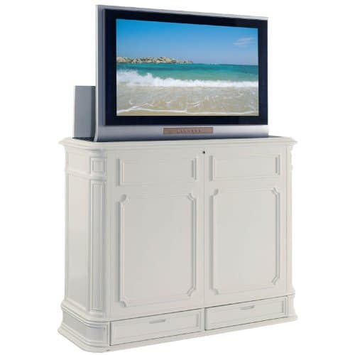 TV Lift Cabinet Extra Large for 40-52 inch Flat Screens (White)