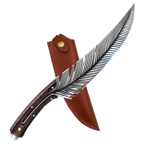 VCXOX Professional Chef Knives, Sharp Feather Boning Knife with Sheath High Carbon Steel Chef Knife Boning knife for Meat Cutting Cooking for Kitchen Outdoor Camping