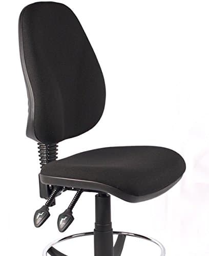 HIGH BACK BLACK DRAUGHTSMAN OFFICE HIGH COUNTER CHAIR (BLACK)