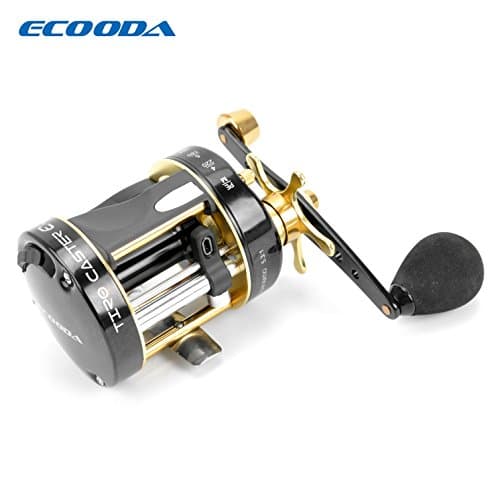 Ecooda TIRO Caster EX II Round Baitcasting Fishing Reel Carbon Fiber Drag System 5+1 Ball Bearings Gear Ratio 5.3:1 Left/Right Hand ETC2 40A/L&50A/L