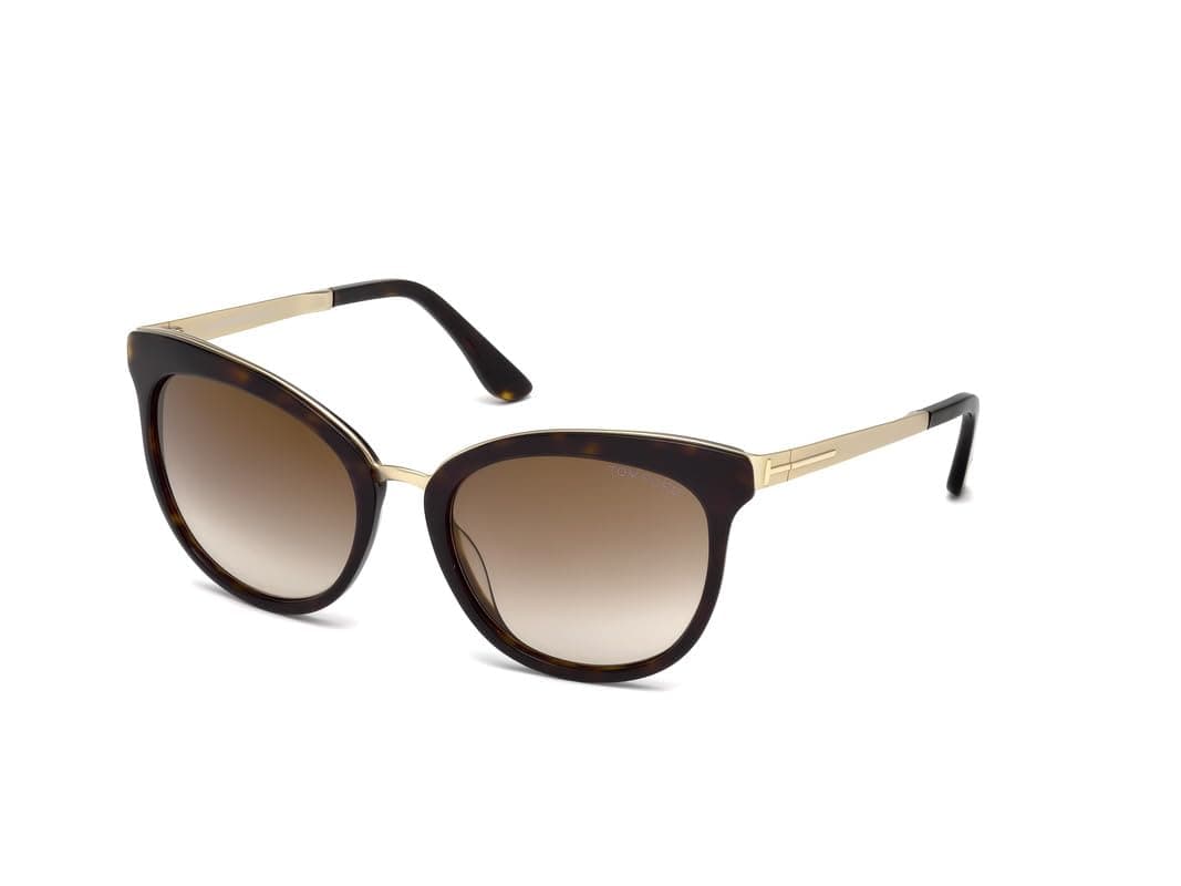 Tom Ford Oval Sunglasses TF461 Emma 52G Dark Havana/Gold 56mm FT0461