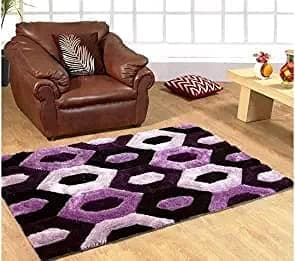 K.A. Home Furnishing Modern Designer Polyester Soft Indoor Shaggy Area Rug Carpet Kalin for Dining Room, Bedroom , Hall ,Home ,Living Room and Office ( 2 × 6 Feet , Multi_ 17 )
