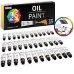 U.S. Art Supply Professional Oil Paint Set - 36 Vibrant Colors in 18ml Tubes for Canvas, Wood & Art Surfaces - Oil Based Paint for Artists, Adults & Students