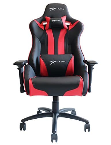 Ewin Chair Flash XL Series Gaming Chair with 4D Adjustable Armrest, Office Desk Chair Swivel Black PC Gaming Chair with Extra Lumbar Support and Headrest-FLG (Black Red)