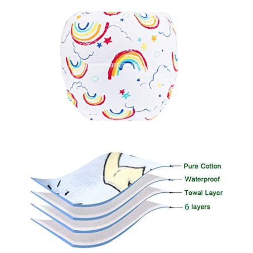 8 Pack Potty Training Pants for Boys Girls, Learning Designs Training Underwear Pants