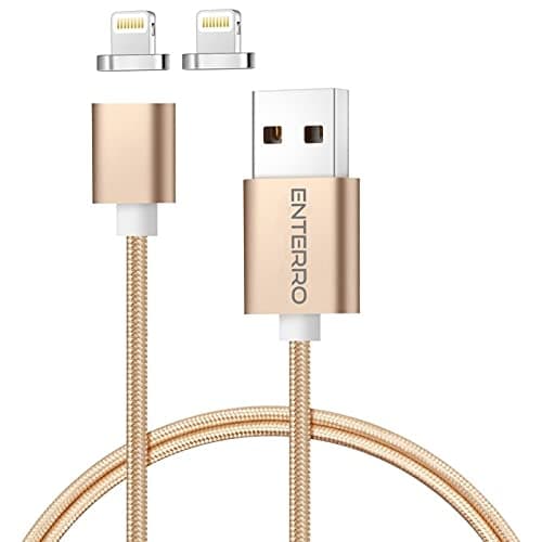 ENTERRO Magnetic Cable 2 i.Phone Connectors - 2.4A Charging Cable (Silver)