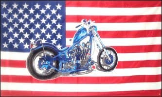Flag 3'x5' Chopper Motorcycle American, US USA Biker