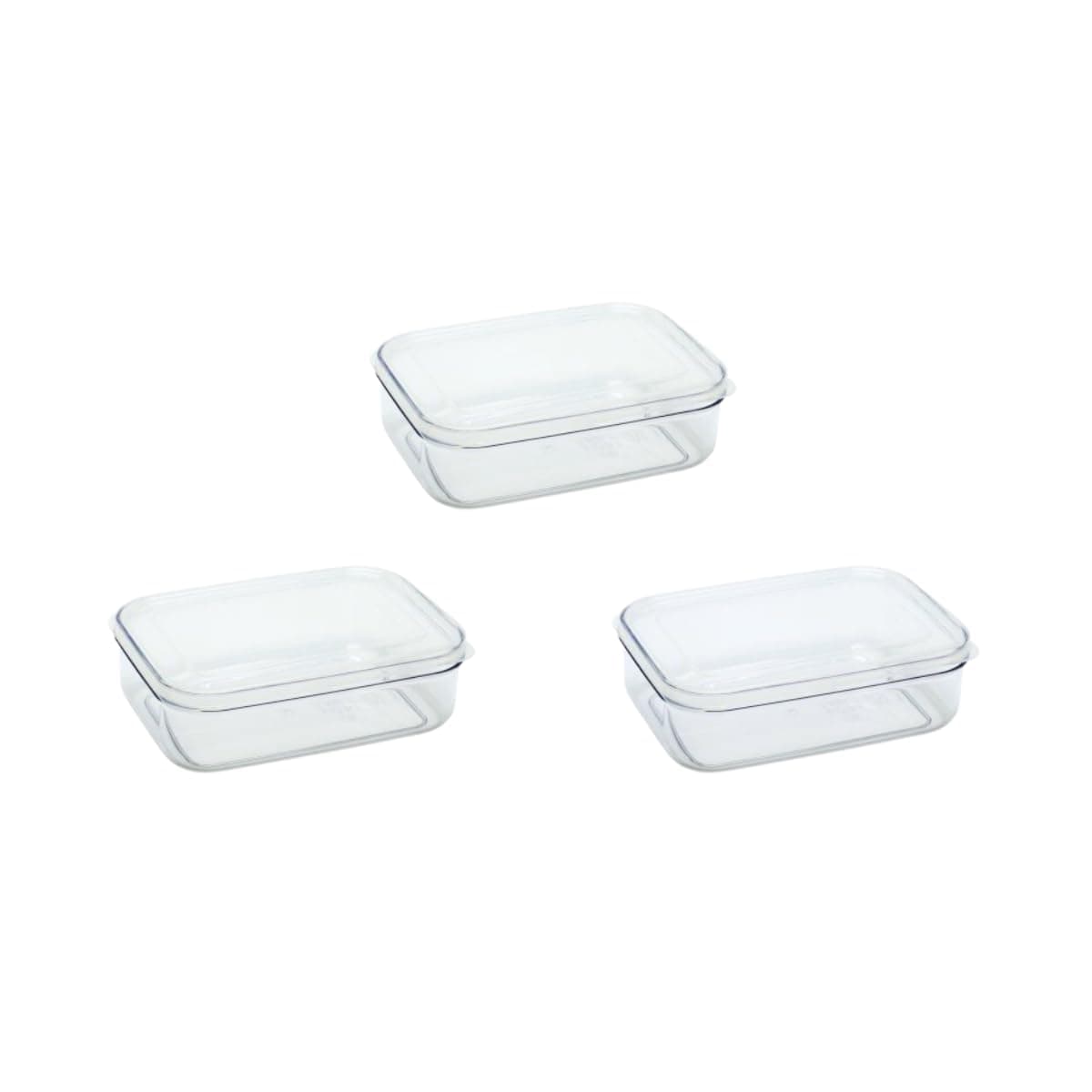 Airtight Food Storage Container Set of 3, Micro Clear BPA Free Shatterproof Canister with Lid, Dishwasher Microwave Safe, Fridge Pantry Refrigerator Organizer, Made in Japan (1.0 qt, 32oz)