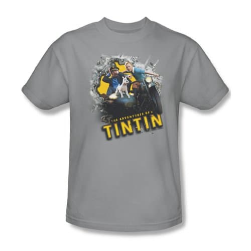 Tintin Mens Breakthrough T-Shirt in Silver