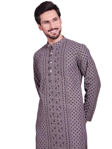 Jompers Men Chikankari Embroidered Kurtas