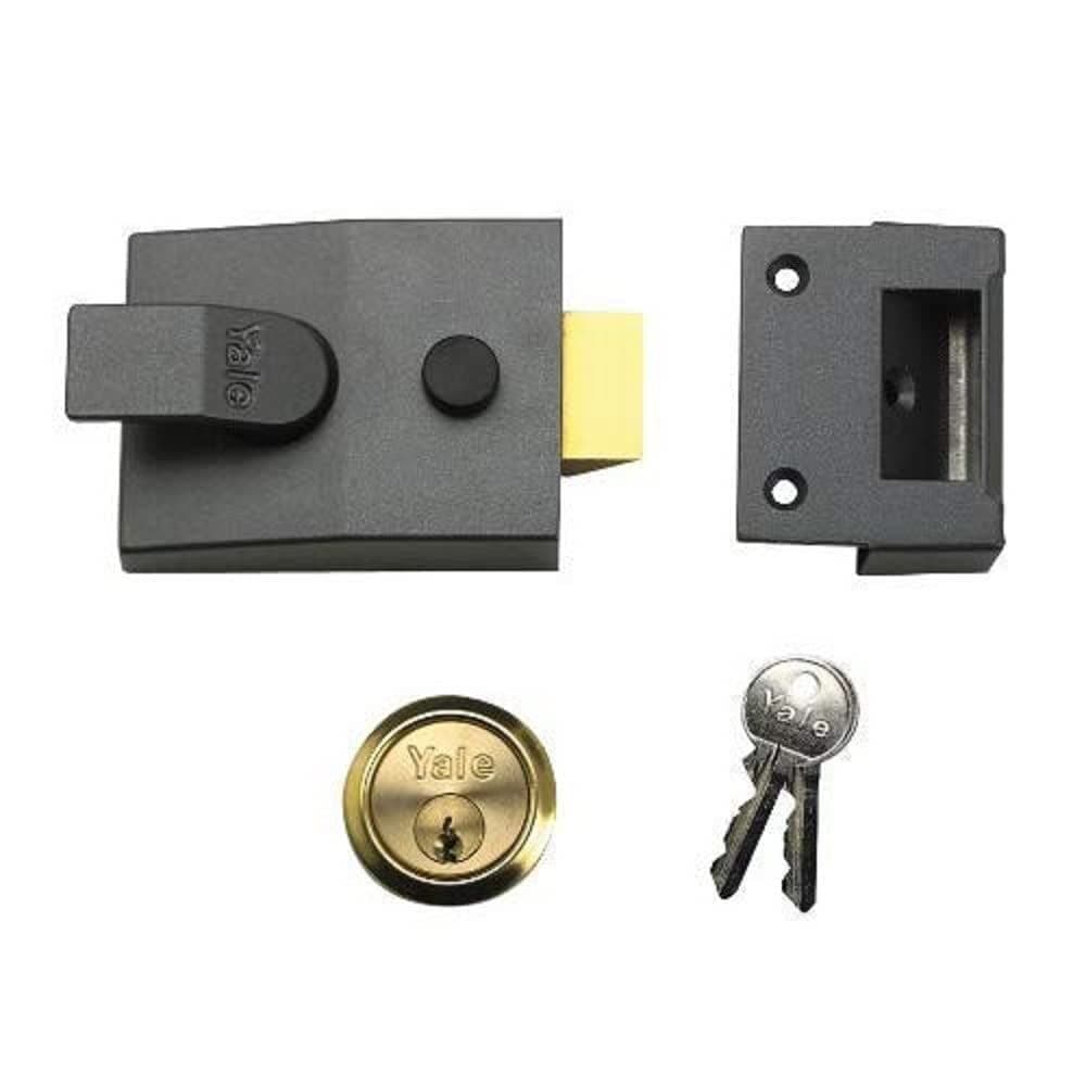 YAL85DMGPB P-85-DMG-PB-40-Deadlocking Nightlatch Finish, High Security with Automatic Deadlock, Dark Metallic Gray, 40