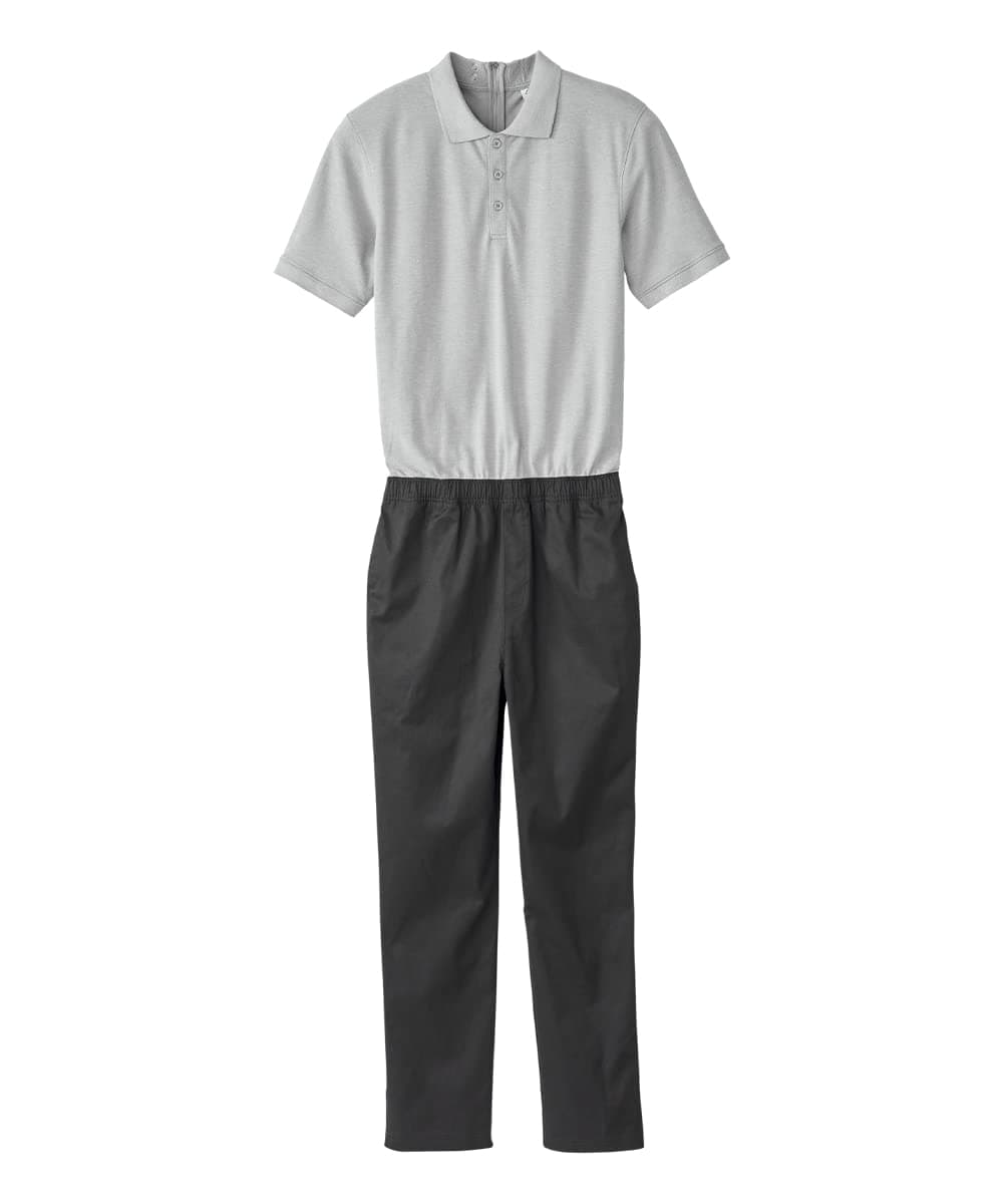 Men’s Stay Dressed Adaptive Jumpsuit With Short Sleeve Polo Shirt