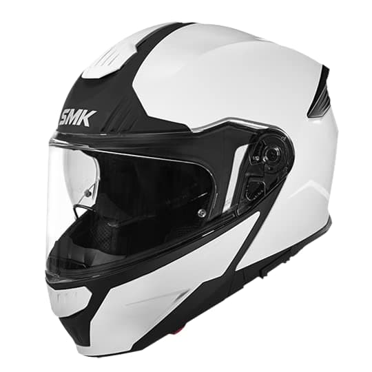 SMK GULLWING White GL100 flip-up Modular Double Visor Helmet for Bike with Balaclva(XXL) 62 CM