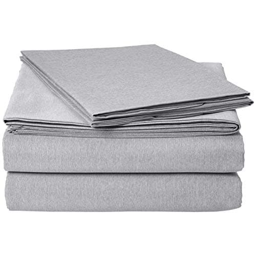 Amazonbasics Chambray Bed Sheet Set - Queen, Slate Grey - With 2 Pillow Covers