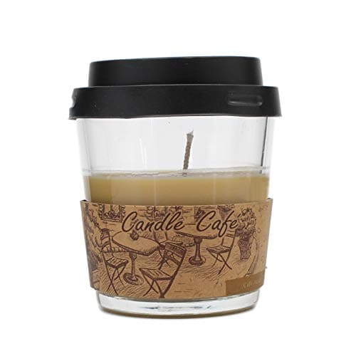 Coffee Cup Candle Glass Jar Scented Candle (Cafe Au Lait)