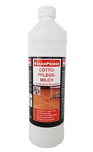 CleanPrince1 Liter Cotto Pflegemilch Terracotta Terracotta Natural Stone Terrakottaplatten Terrakottafliesen Tone Tiles Finish Wax on Base Natural Waxes Cleaner Cleaning Agent Gloss Polishing