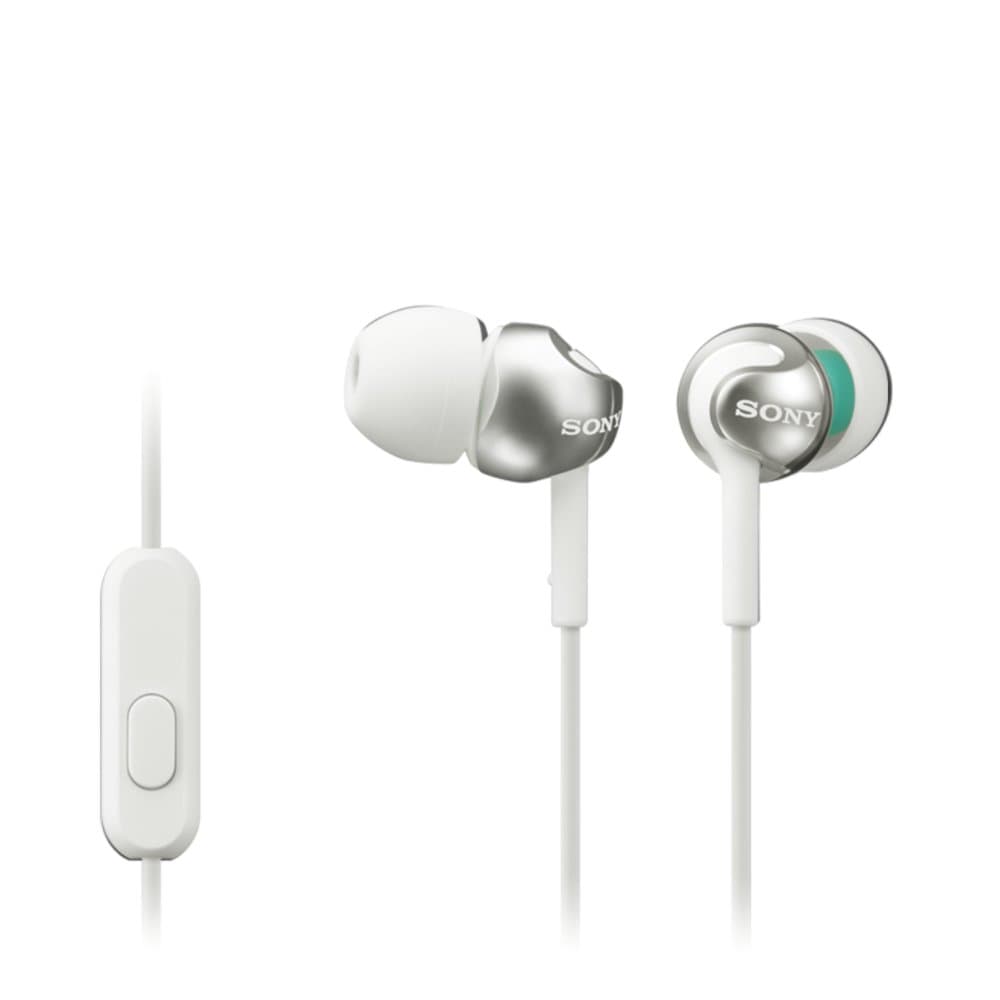 Deep Bass Earphones with Smartphone Control and Mic - Metallic White