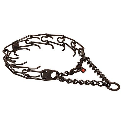 Herm Sprenger Black Stainless Steel Ultra-Plus Prong Collar for Labrador with Center-Plate and Assembly Chain - 3.2 mm x 23 inches