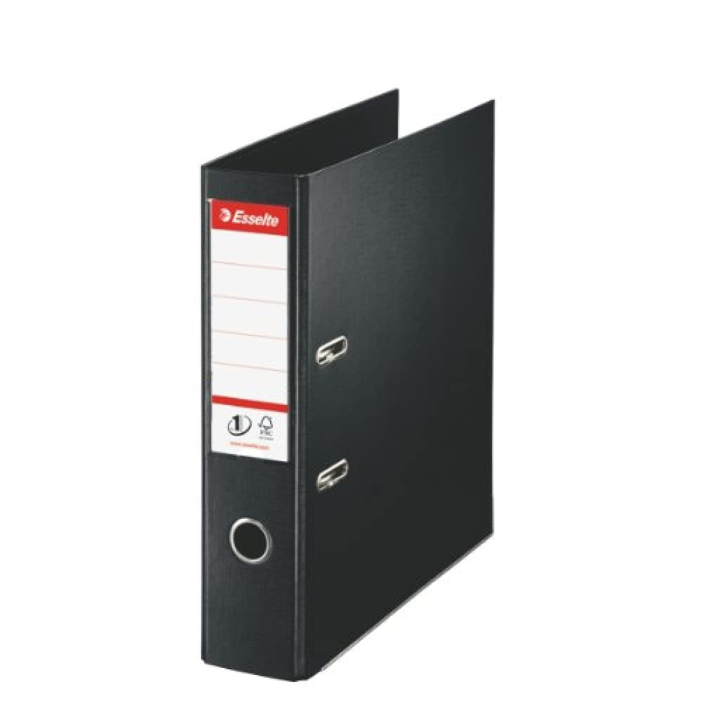Esselte A4 Lever Arch File, Black, 72 mm Spine, Plastic, Vivida Range, 811370, 500 Sheets Capacity