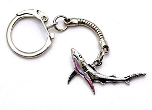 Solid Pewter Shark Keychain