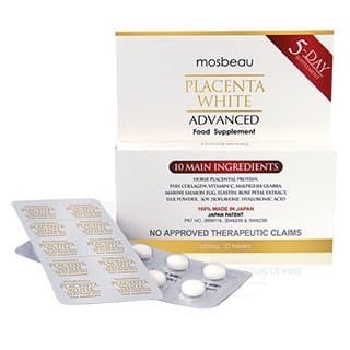 Authentic Mosbeau Placenta White Advanced 5 Day Supplement 20 Tablets 650mg Japan