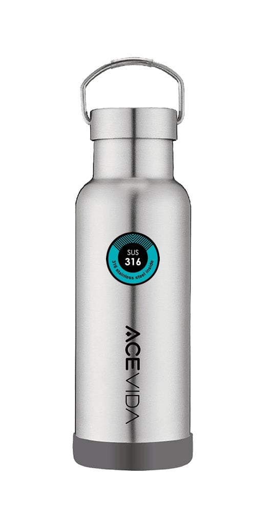 ACEVIDA Iron Insulated Water Bottle 17oz, BPA Free Water Bottle, 316 Stainless Steel, Double Wall Vacuum Water Bottle Keep Hot and Cold Liquid 12hr, Bottle for Outdoor and Indoor