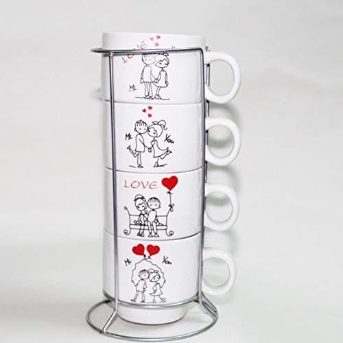 GiftnGlory Ceramic Tea/Coffee/ Milk Mug - 4 Pieces