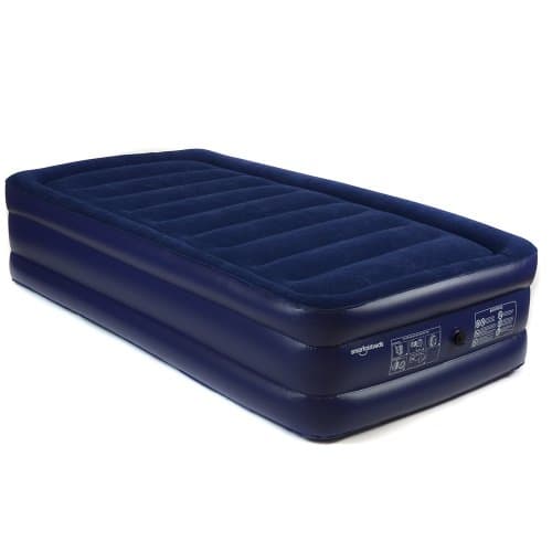 Smart Air Beds Raised Cross Beam Flocked Inflatable Mattress with AC Pump, Bag and Patch Kit