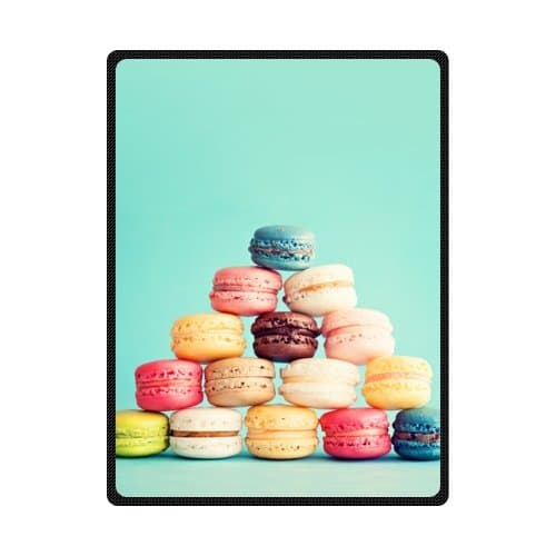 Mayers 58"(W)x80"(L) (Large) Enjoy Sweet Macaron Colorful Fleece Blanket Throws Washable