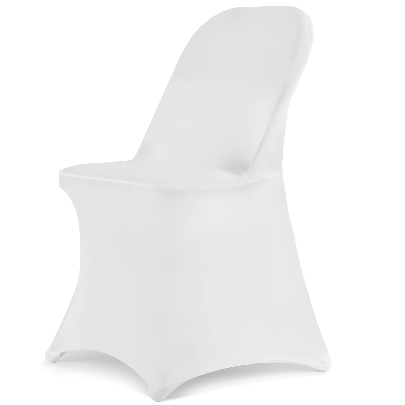 HAINARverS Stretch Spandex Folding Chair Covers 30PCS Universal Fitted Chair Cover Protector for Wedding,Party, Banquet, Holidays, Celebration, Decoration(White, 30 PCS)