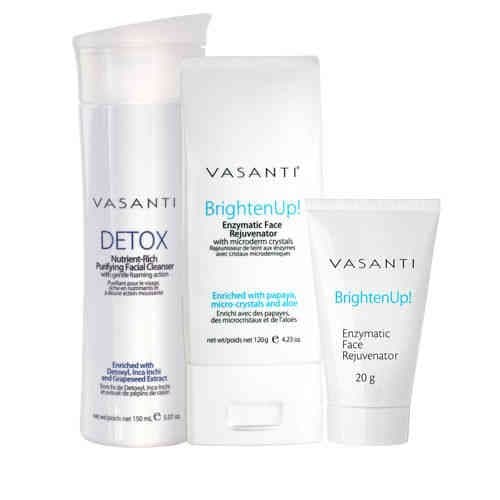 Vasanti BrightenUP! Exfoliator with Detox Cleanser & Travel BrightenUP! Exfoliator