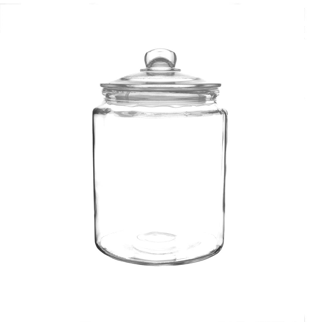 Biscotti Biscuit Cookie Jar with Lid 6.5 Litre, Clear Glass, Size: 293(H) x 200(Dia) mm - Sweets, Confectionery, Cereal, Pasta, Dry Food Storage Jar - Vintage Style, Dishwasher Safe | GM581