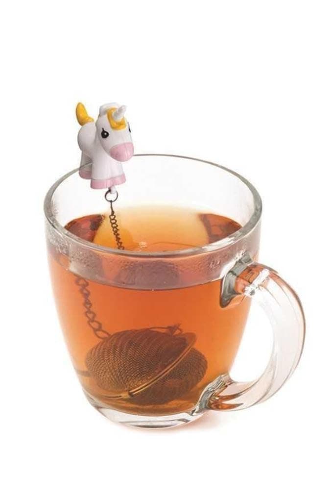 Unicorn Tea Ball Infuser, Steep and Strain Loose Leaf Tea, Securely Sits on Side of Mug, Cute Unicorn Design, Stainless Steel, BPA-Free