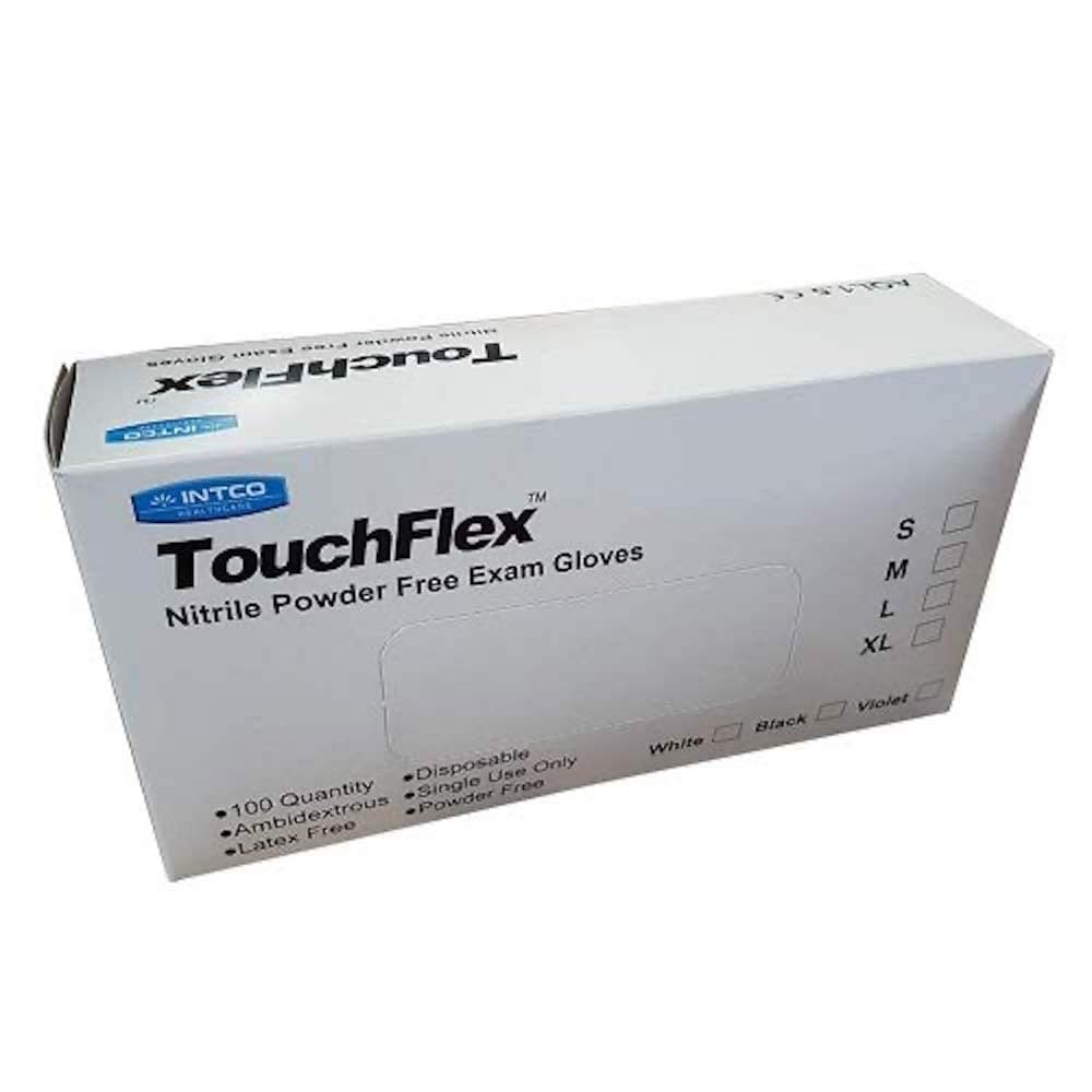 TouchFlex GL55XL Disposable White Nitrile Gloves - Latex & Powder Free - Boxed x100 (Extra Large)
