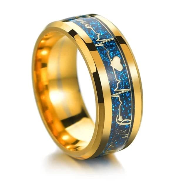 Heartbeat ECG Ring Stainless Couple Rings Paired Ring Jewelry Gift for Women Men Wedding Ring (PACK OF 1)