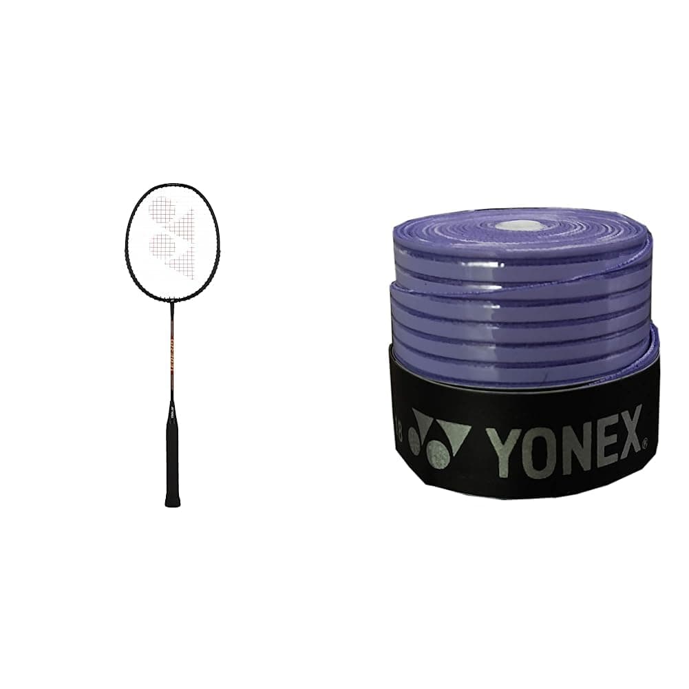 GR 303i Black Aluminium Badminton Racquet with Full Cover(Made in India) & Yonex ET 903 E Super Rubber Badminton Grip (Purple)