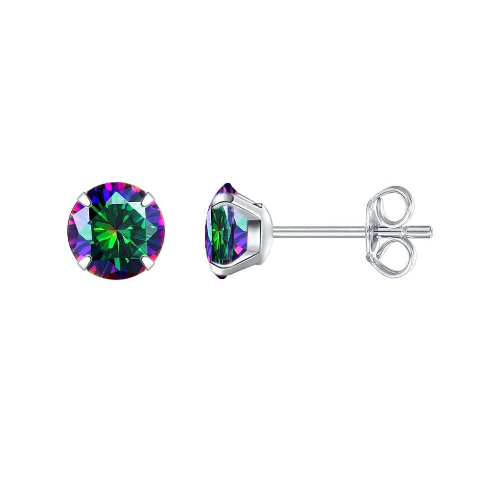 Hypoallergenic G23 Titanium Earrings, F136 Implant Grade Pure Titanium, Suitable for Sensitive Ears with Birthstone Crystals CZ Simulated Diamonds