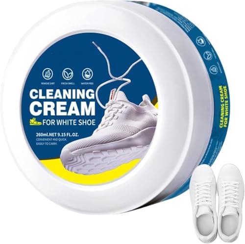White Shoe Cleaning Cream, Practical Kit - Cream With Sponge, Shoes Whitening Cleansing, Stain Remover Cleansing For Shoe, Sneaker, No-Wash, Leather Shoes, White,