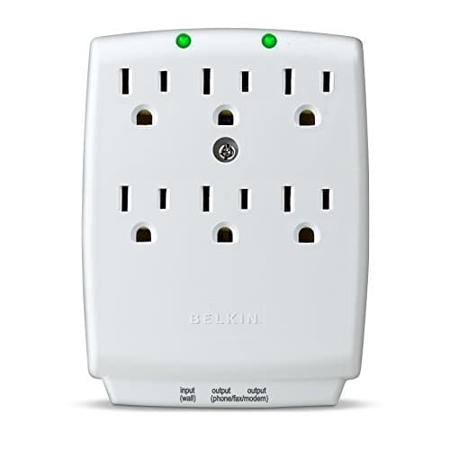 Belkin 6-Outlet SurgeMaster Wall-Mount Surge Protector, 1045 Joules (F9H620-CW), Discontinued by Manufacturer