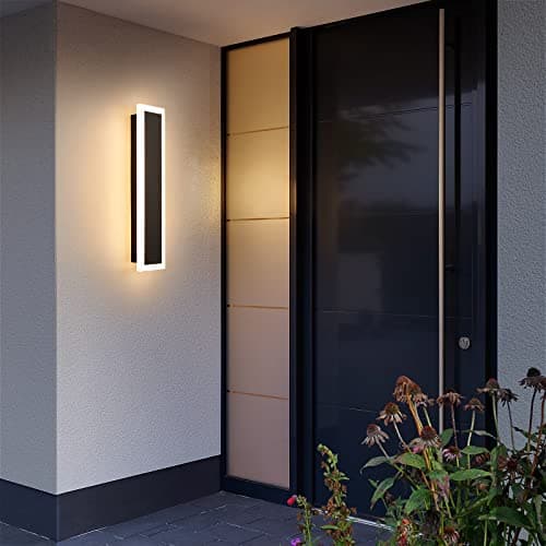 Modern Outdoor Lights Led Exterior Light Fixture 15.7in Porch & Patio Light Frosted White Acrylic Outdoor Sconce for Garage Entry House