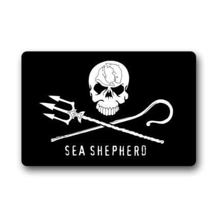 Mother Huang S fashionable Sea Shepherd Skull Machine Washable Fabric & Non-slip Rubber Backing Indoor/Outdoor Doormat Gate Pad Rug Floor Mat.(L) x Inch 23.6"(L) x 15.7"(W)