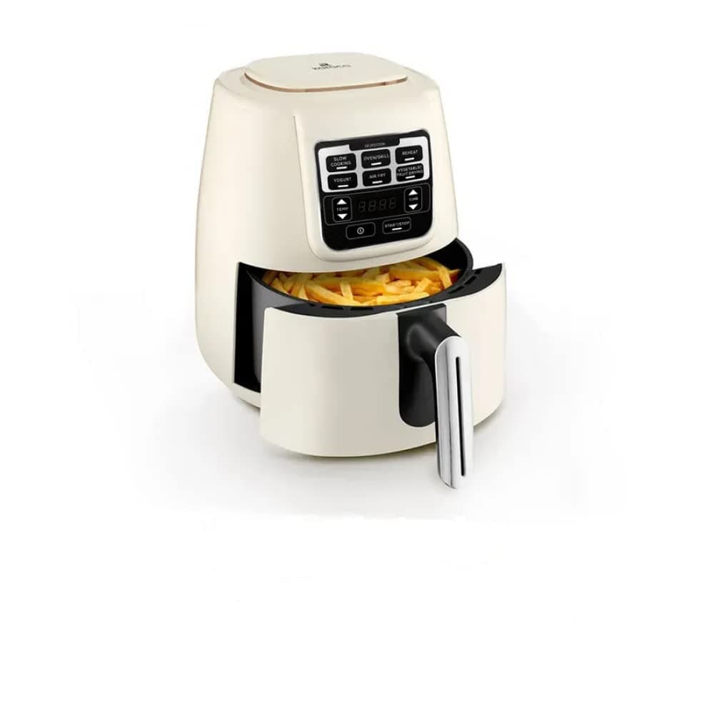 Air Cook XL 2 in 1 Airfryer, 1550W Power, 6 Cooking Functions, Large Meal Volume with Less Fat, Odourless and Smokeless Cooking, User Friendly Display, Adjustable Time, Starlight, 4L