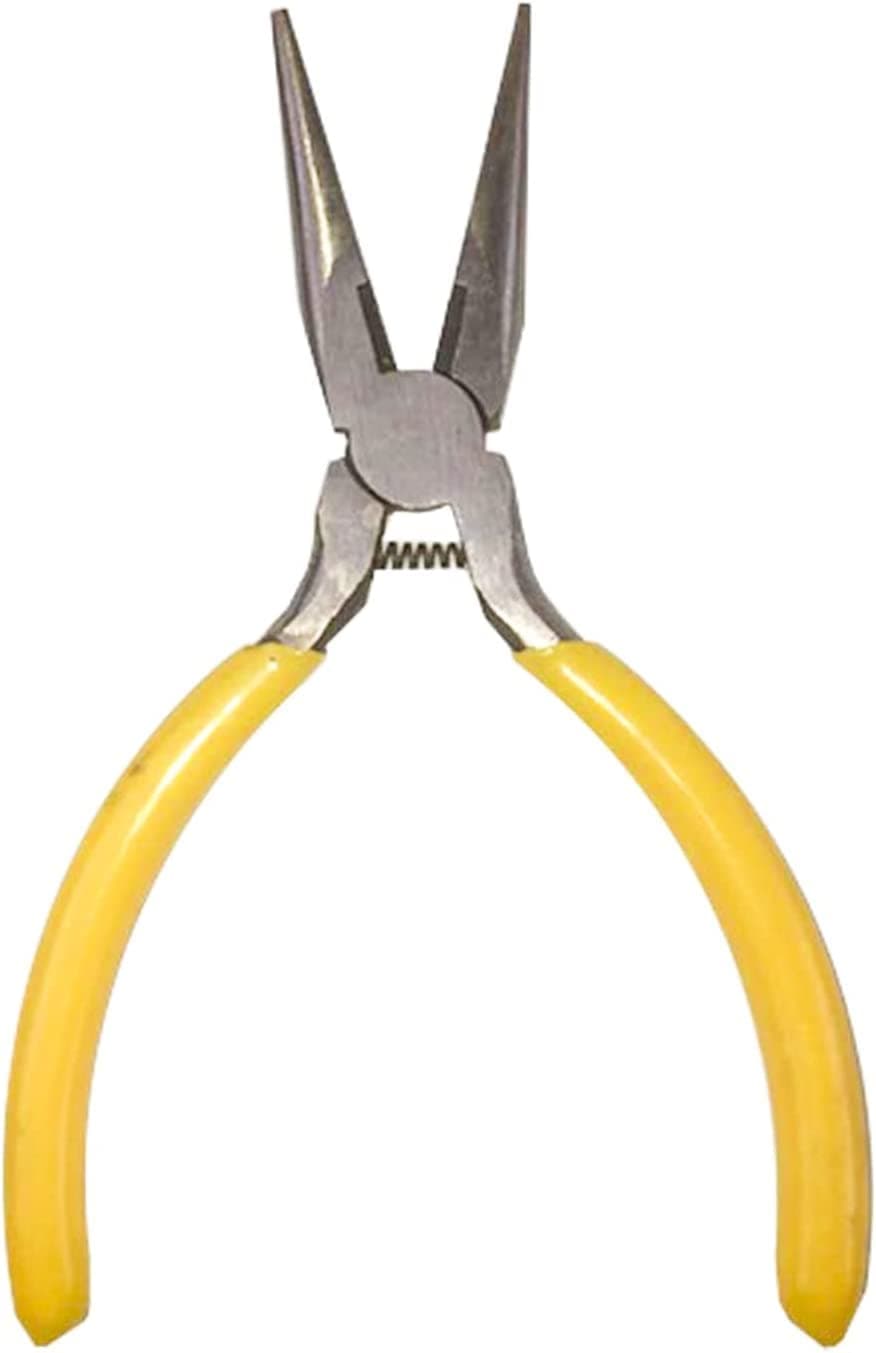 Mini Pliers,Needle Nose,Jewelry Making Pliers,Flat Pliers for DIY,Jewelry Beads Pliers,Hand Tool Jewelry Beads Pliers,It is Light and Convenient, and Can Be Used for Jewelry Making, Etc.(Yellow)