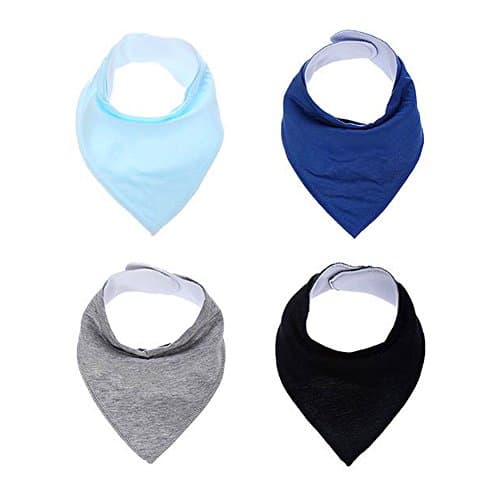 Mr Li Baby Drool Bibs Bandana Teething Organic Cotton Adjustable Snap Triangle Bib Set Baby Boys Girls Shower Gift(Solid Color 2#)
